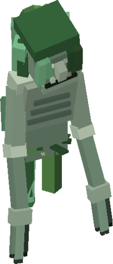 Peg Powler: a thin pale green figure with long green hair, rising from the water